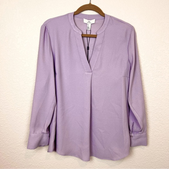 H Halston Half Placket Blouse - Picture 2 of 4